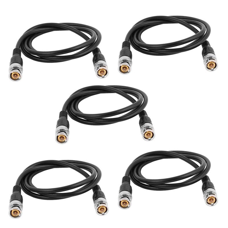 traderplus 5-Pack 10ft BNC Male to BNC Male Jumper 75-Ohm Cable Extension Connector for CCTV DVR to TV System (10 FT) - Image 1